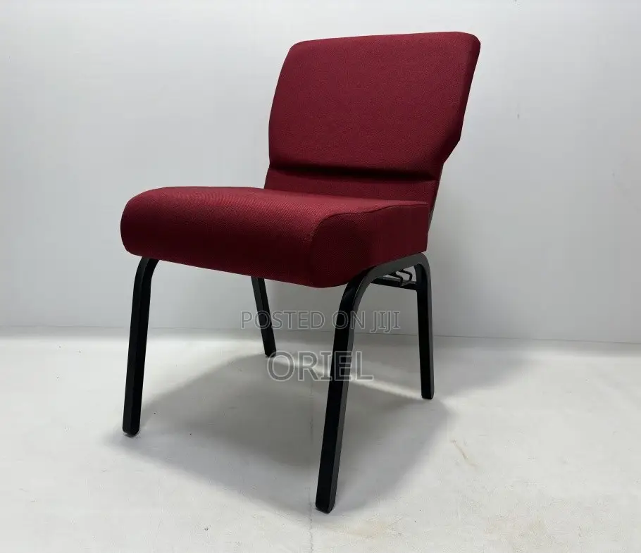 Office Chairs; Medium-Back Wooden Upholstered Church Seat