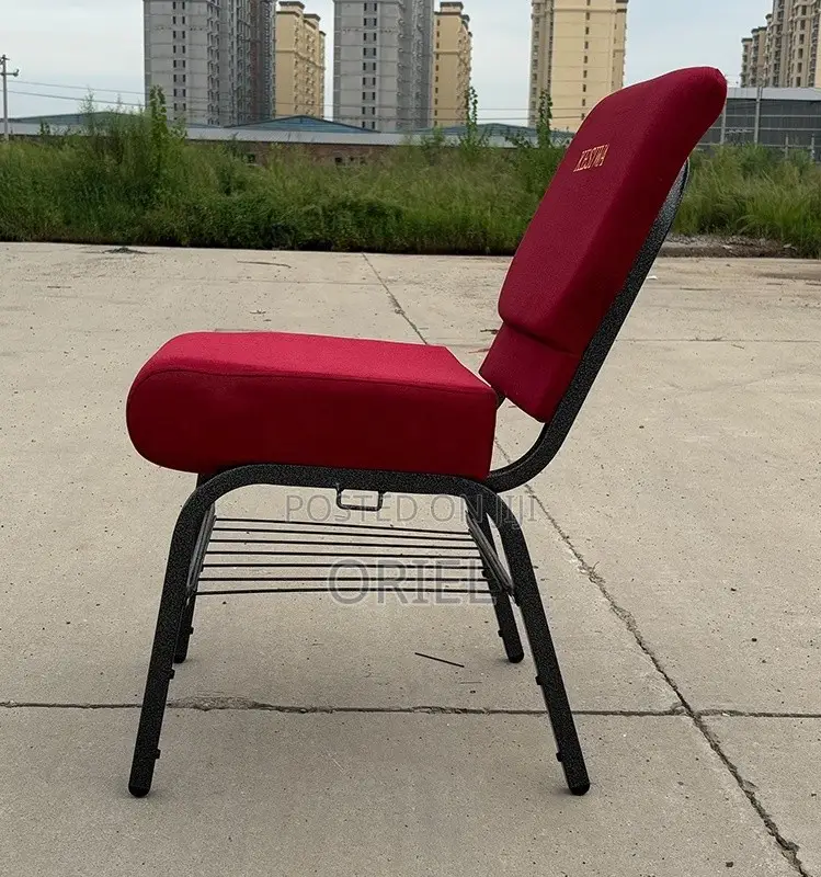 Office Chairs; Medium-Back Wooden Upholstered Church Seat