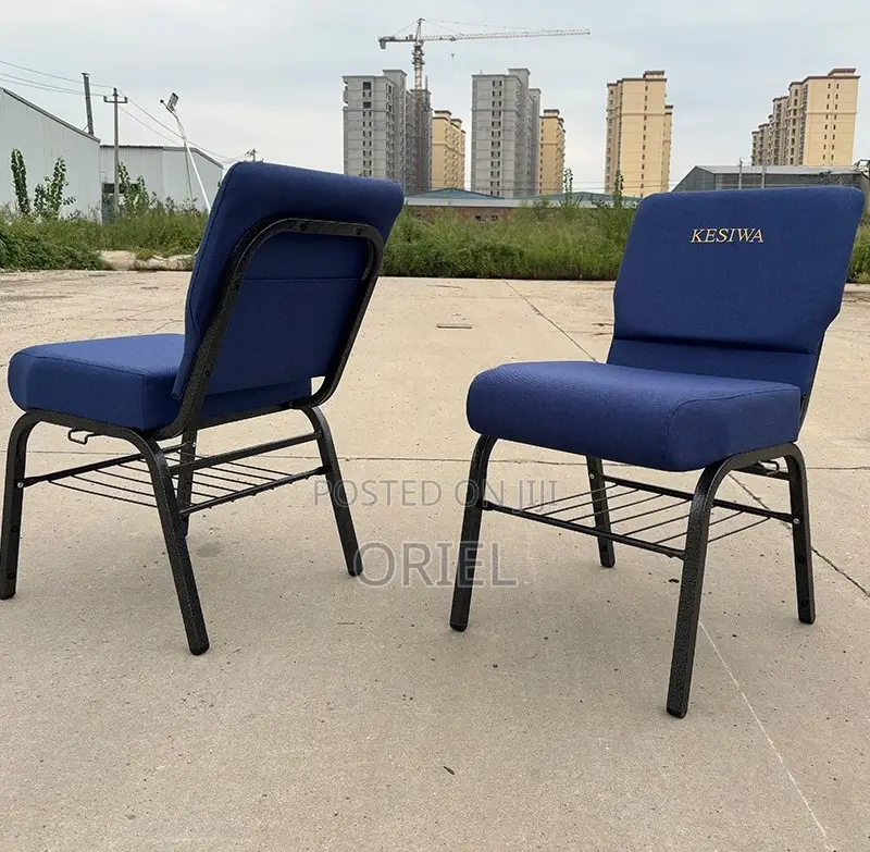 Office Chairs; Medium-Back Wooden Upholstered Church Seat