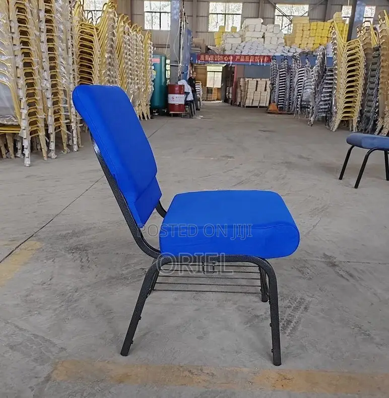 Office Chairs; Medium-Back Wooden Upholstered Church Seat
