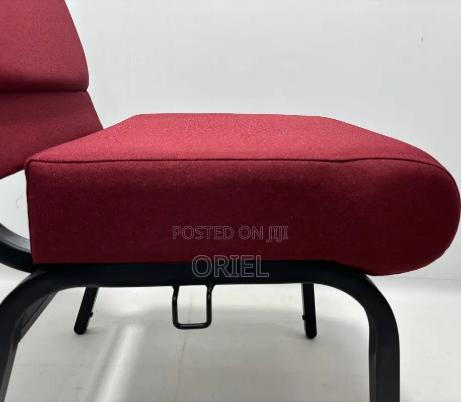 Office Chairs; Medium-Back Wooden Upholstered Church Seat