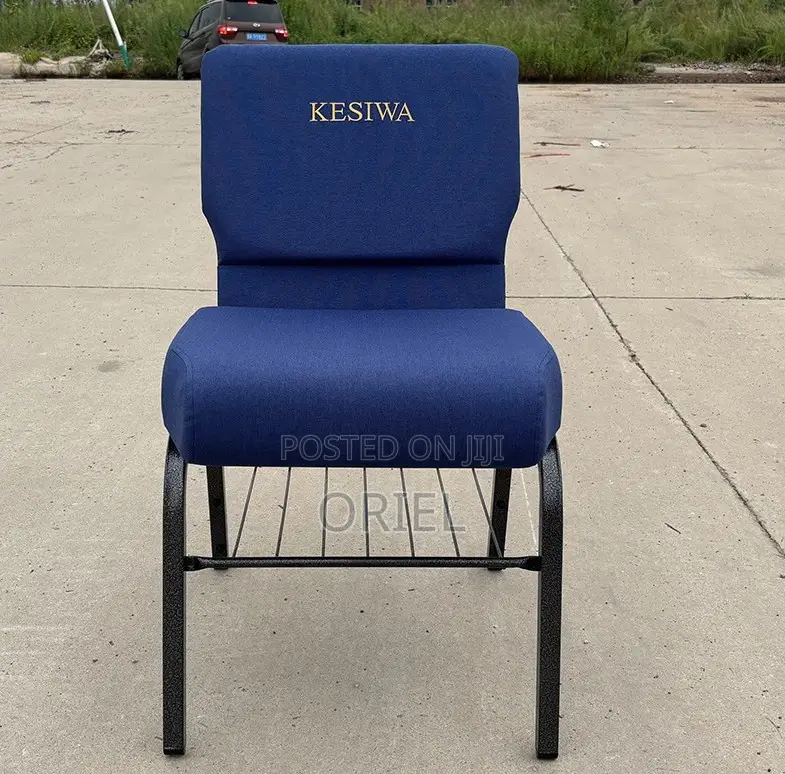 Office Chairs; Medium-Back Wooden Upholstered Church Seat