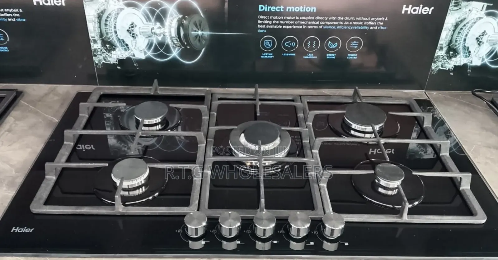 Haier Hob-S775b 75cm 5-Burner Gas Hob
