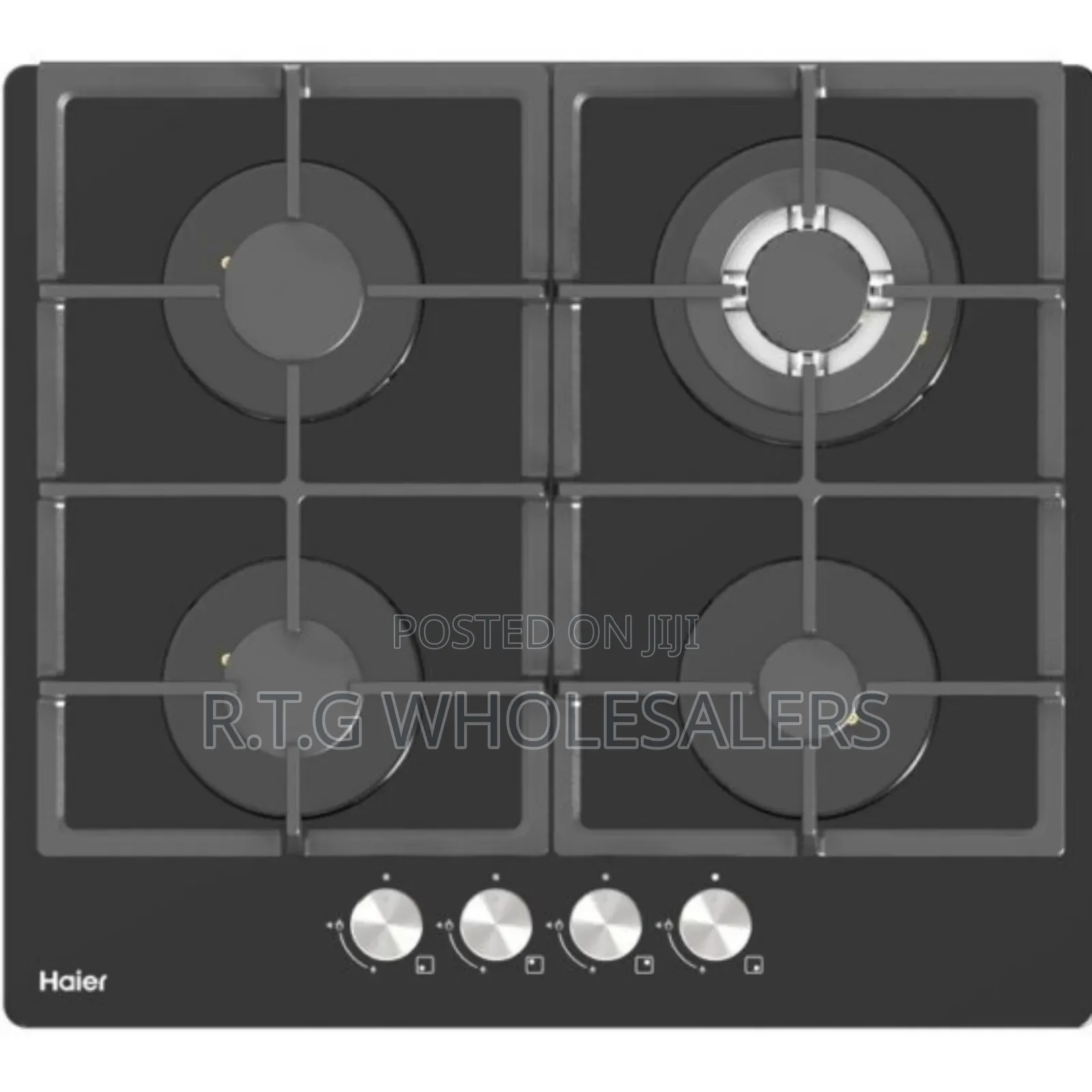 Haier 4‐Burner Built‐In Premium Black Glass Gas Hob – Hob‐S460fbt