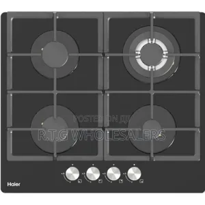 Haier 4‐Burner Built‐In Premium Black Glass Gas Hob – Hob‐S460fbt