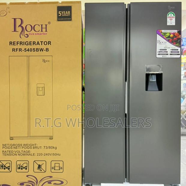 Roch 439 L Side‐By‐Side Refrigerator With Dispenser – Arfr‐540sbw‐B