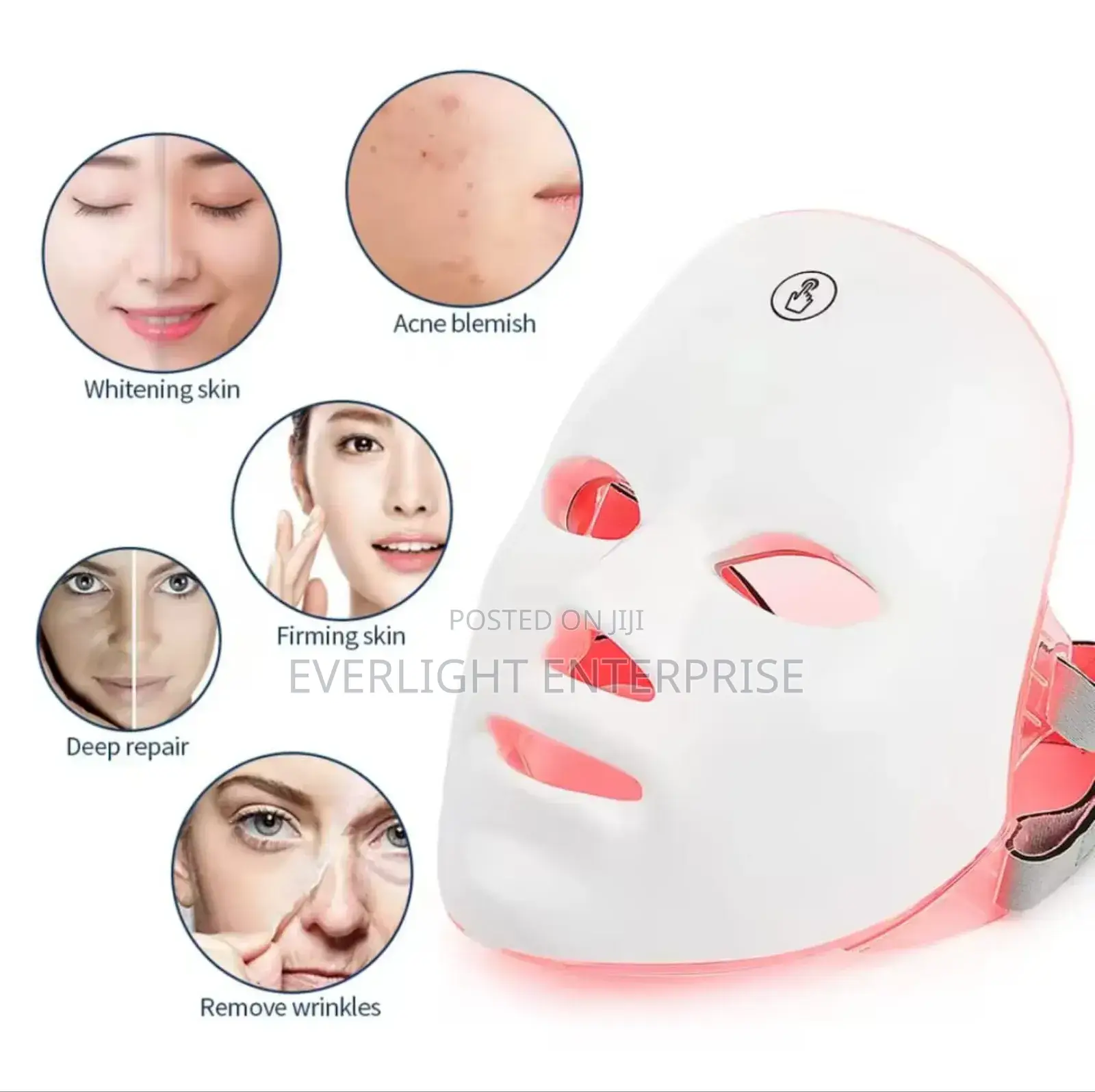 Wireless 7 Colors Light Led Facial Mask Red Light Therapy Photon