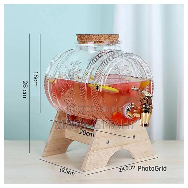 *New Arrival*
*5l Horizontal Glass Drum Barrel Dispenser