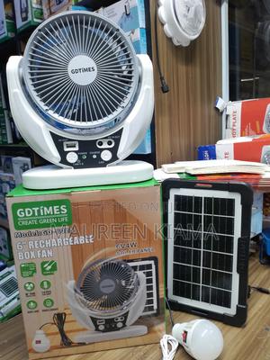 Gdtimes Solar Rechargable Fan With Panel+ Led Light - thumbnail 2