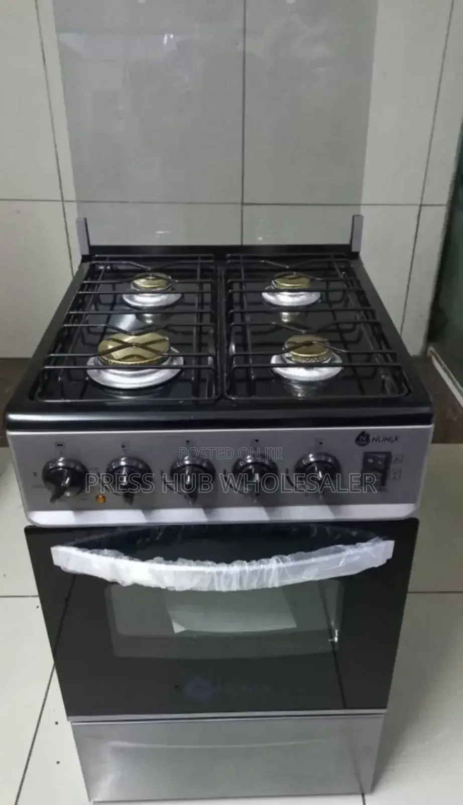 Nunix Freestanding Cooker With 4 Gas Burners" 