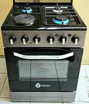 Nunix Freestanding Cooker With 4 Gas Burners: 