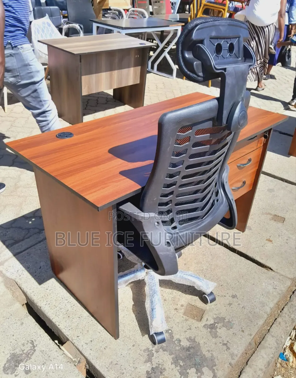 1.2 M Office Desk With Headrest Chair