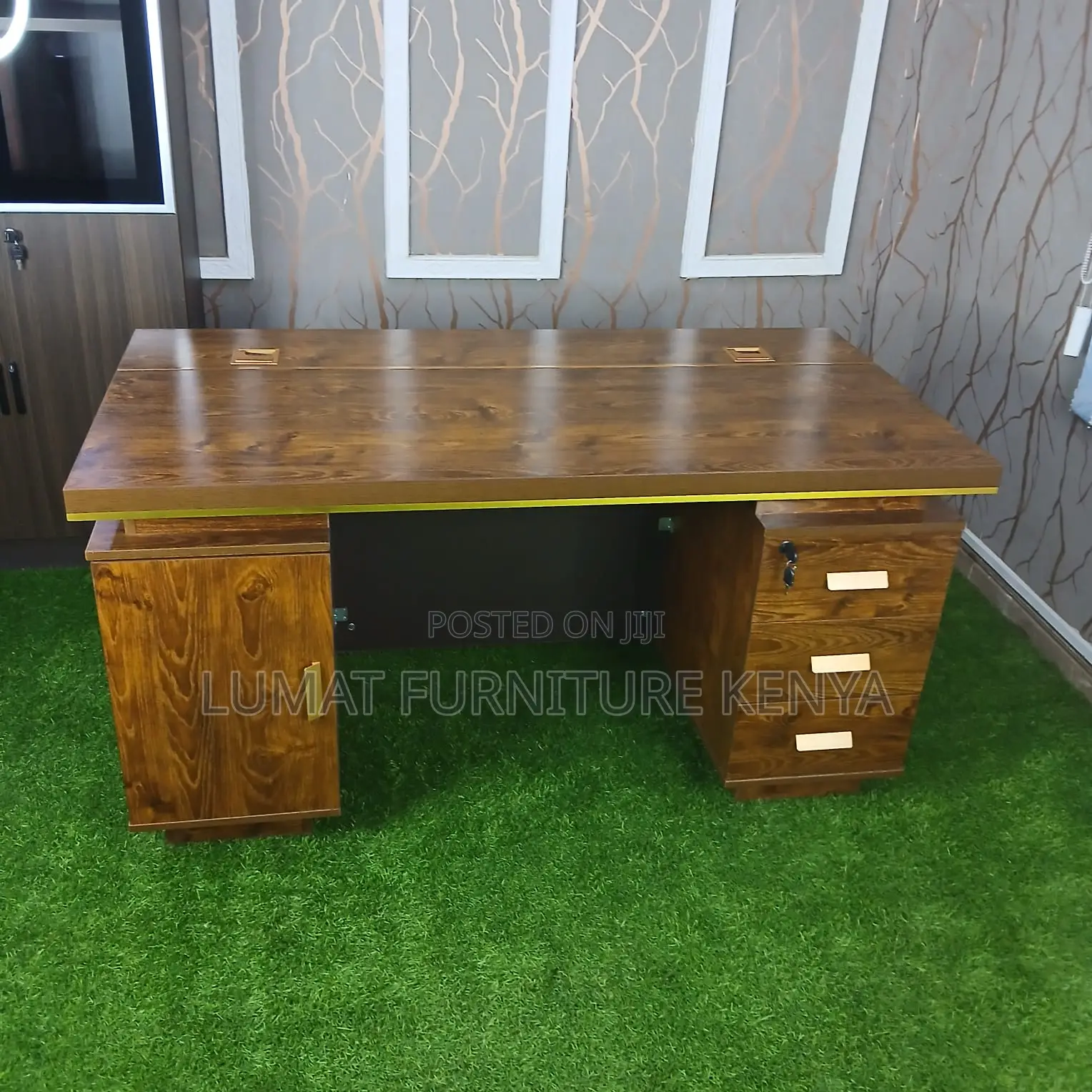 Premium Gold-Toned Office Desk