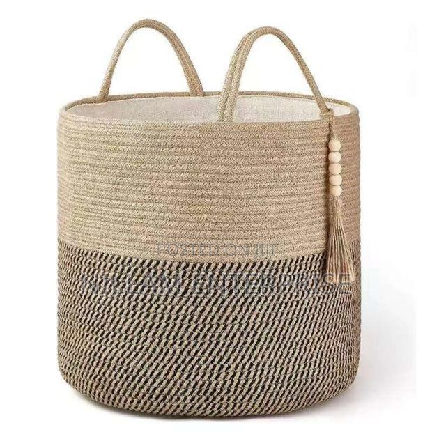 Wooven Decorative Laundry/Toys Basket - thumbnail 2