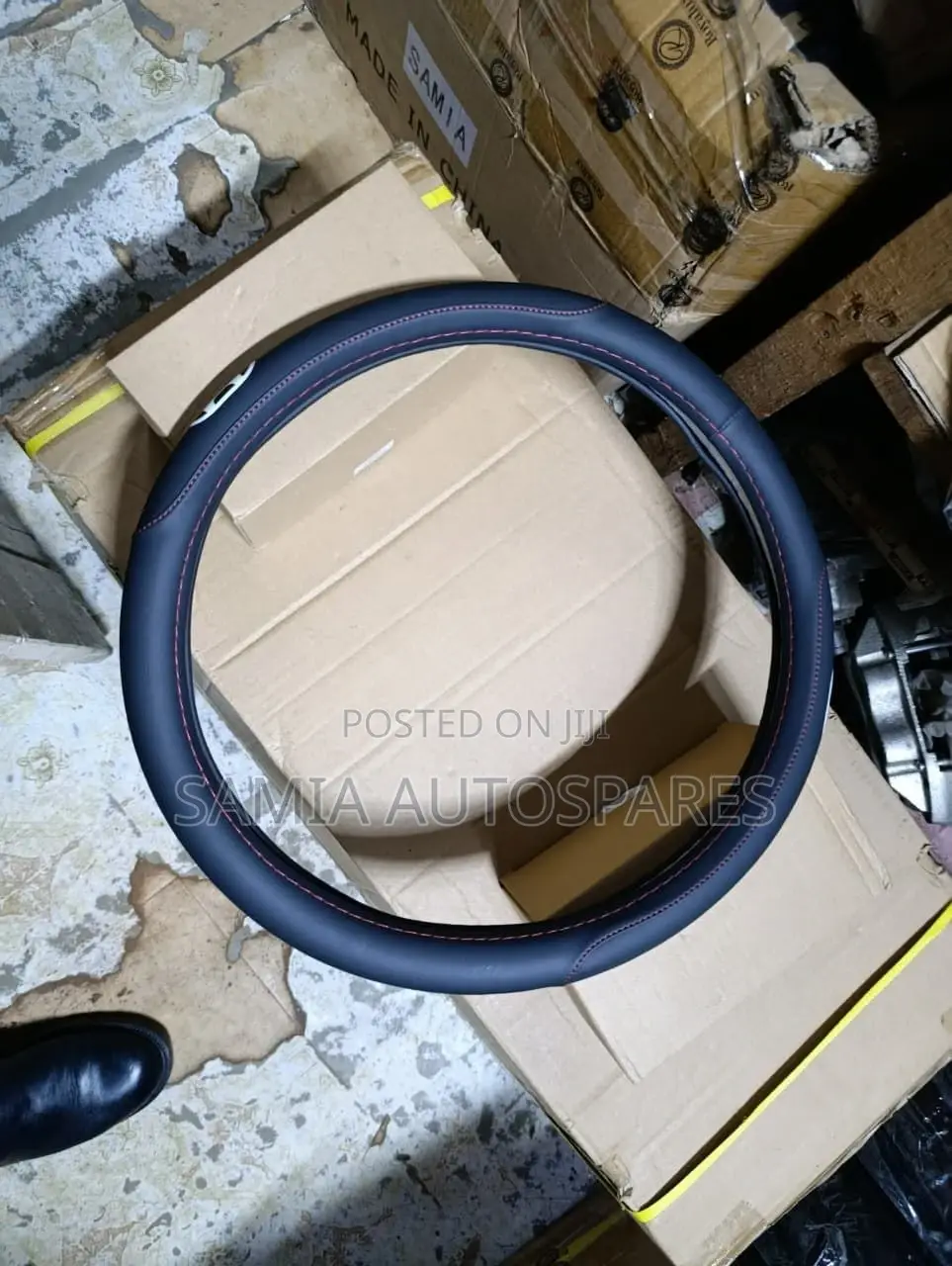 Honda Steering Cover Leather Available in Black ,Red