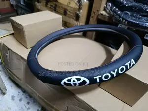 Toyota Steering Cover Leather Available in Black - Red
