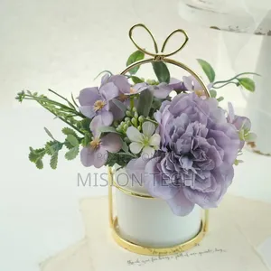 Nordic Table Top Flower With Golden Holder**