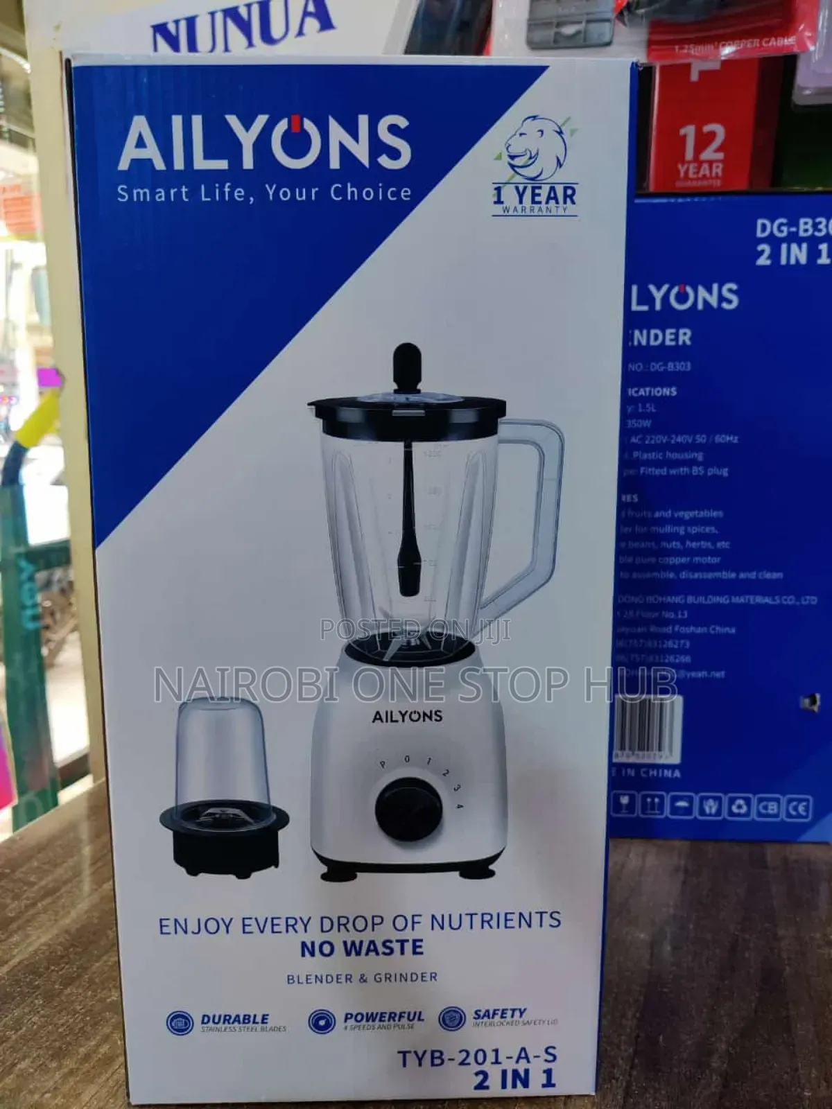 Ailyons 2 in 1 Blender Juicer+Grinder