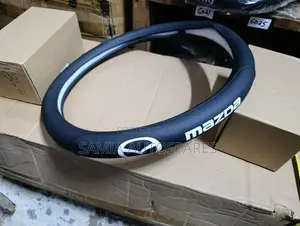 Mazda Steering Cover 
Leather Black White