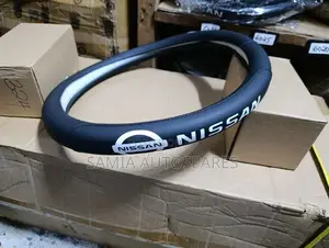 Nissan Steering Cover 
Leather Black White