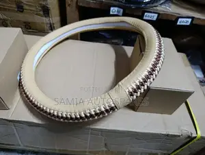 Steering Cover Leather Knitted [Beige]