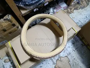 Steering Cover Leather Knitted [Beige]