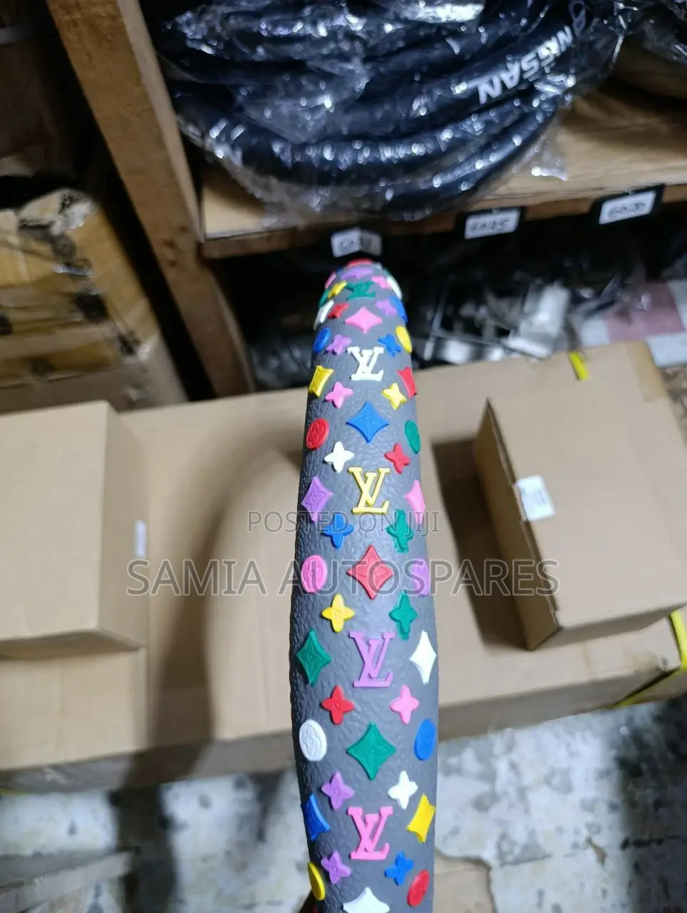 Steering Cover 
Louis Vuitton Grey