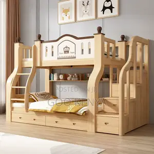 Home Bed; Space-saving Wooden Twin Bunk Bed For Children’S Rooms