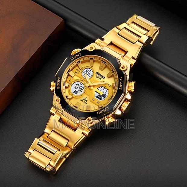 Skmei 2210 Men’S Digital Watch Dual Time Led Display Stainless Steel