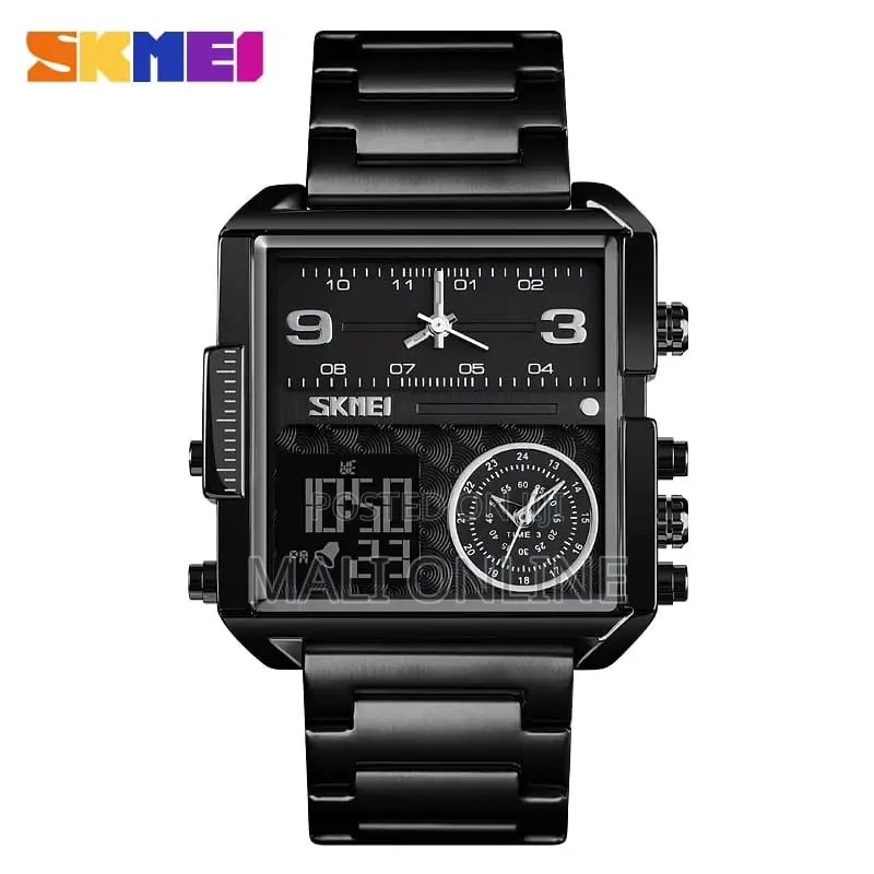 Skmei 1584 Stainless Steel Digital Watch Dual Time Led Display
