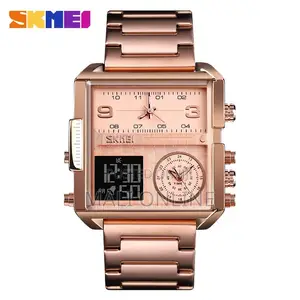 Skmei 1584 Stainless Steel Digital Watch Dual Time Led Display