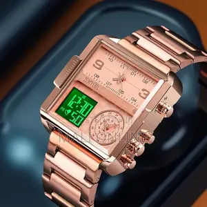 Skmei 1584 Stainless Steel Digital Watch Dual Time Led Display