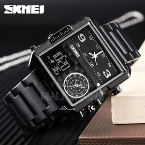 Skmei 1584 Stainless Steel Digital Watch Dual Time Led Display