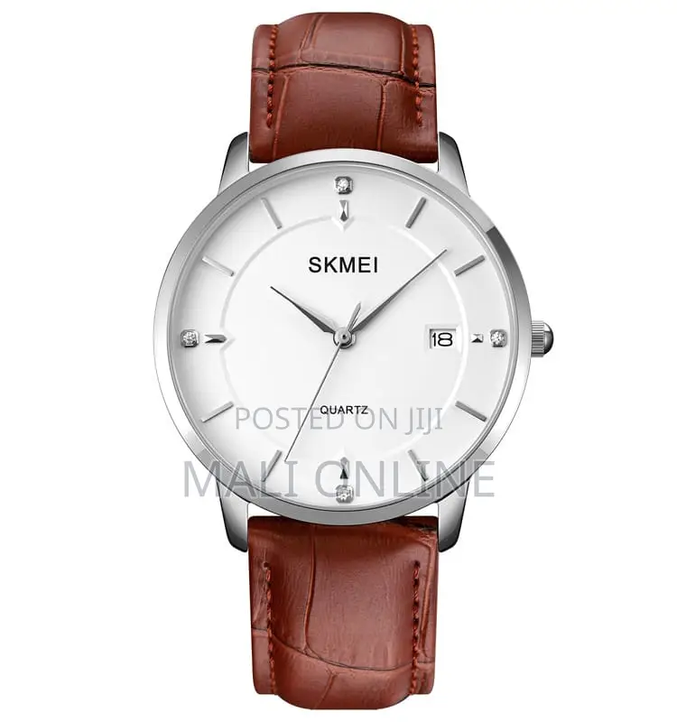Skmei Gents Watch 1801 Mens Leather Strap Wristwatch With Date Display