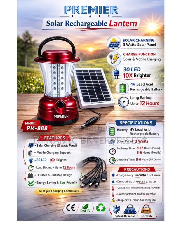 Solar Rechargeable Lantern - main view