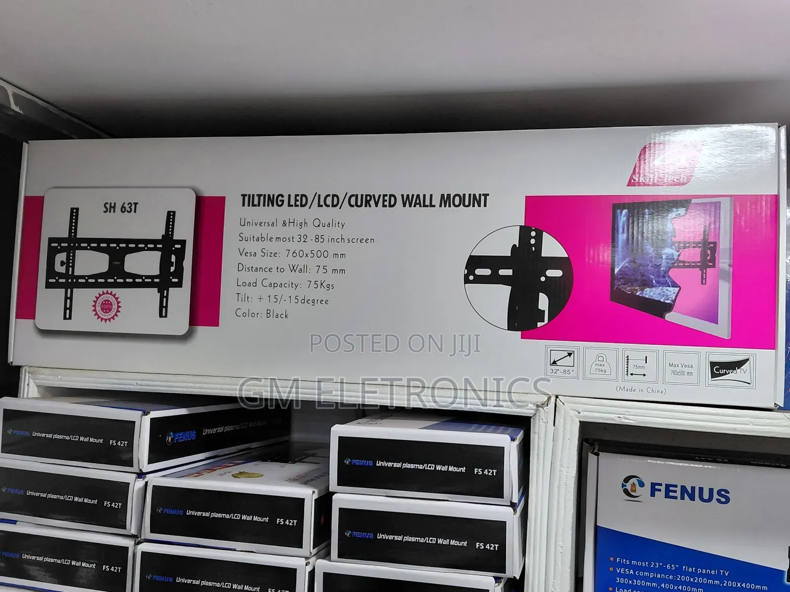 Universal Heavy-Duty, Tilting Wall Mount Designed for 32" to 85" Tvs.