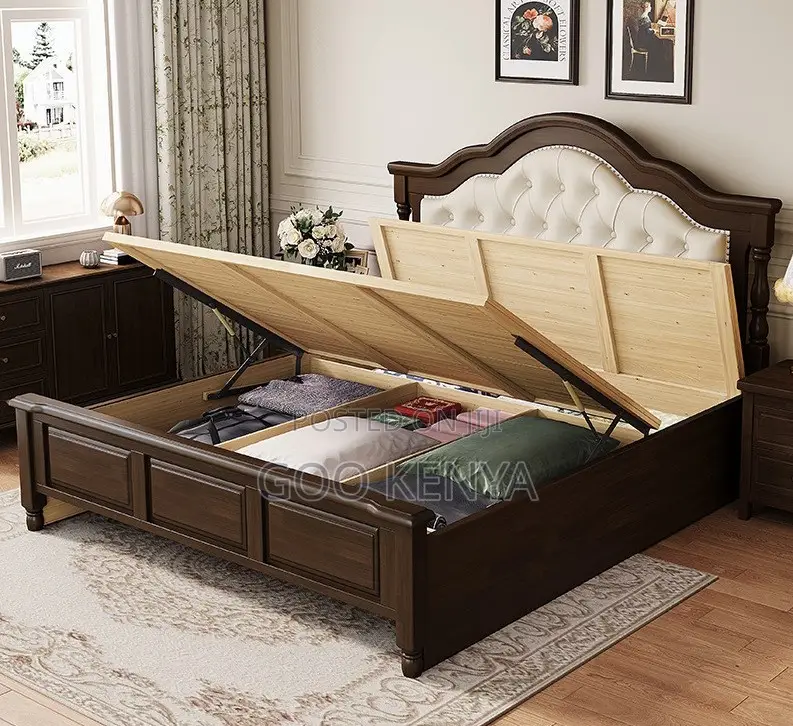 Home Bed; Solid Wood King Size Bed Frame For Master Bedrooms