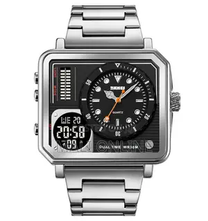 Skmei 2025 Full Steel Analog Digital Sport Watch for Men Triple Zone