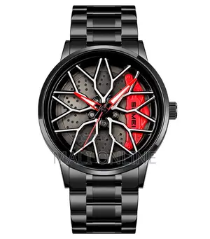 Skmei 1990 Rolling Car Wheel Watch Stainless Steel Quartz Analog Watch