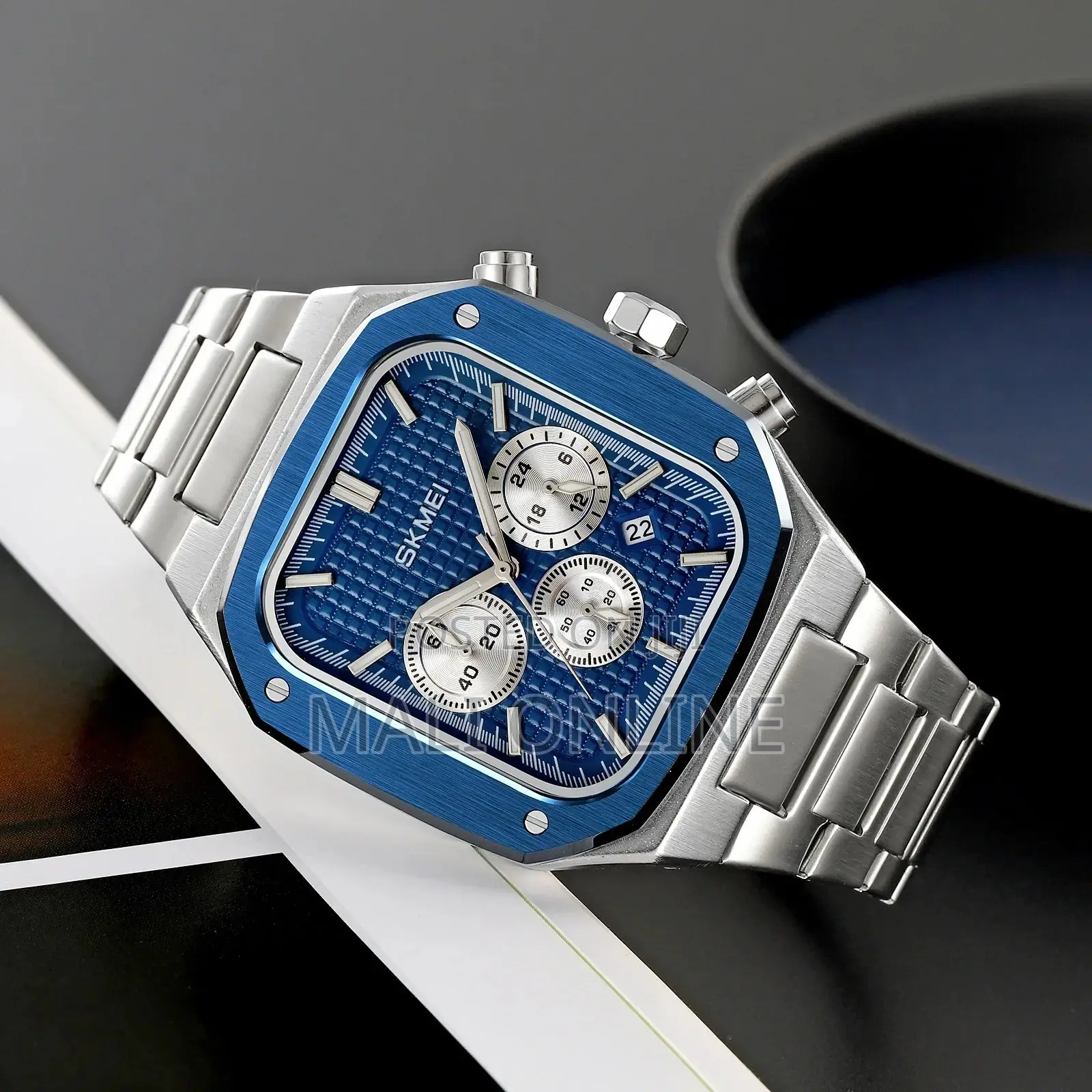 Skmei 2201 Chronograph Gents Watch Quartz Analog Stainless Steel