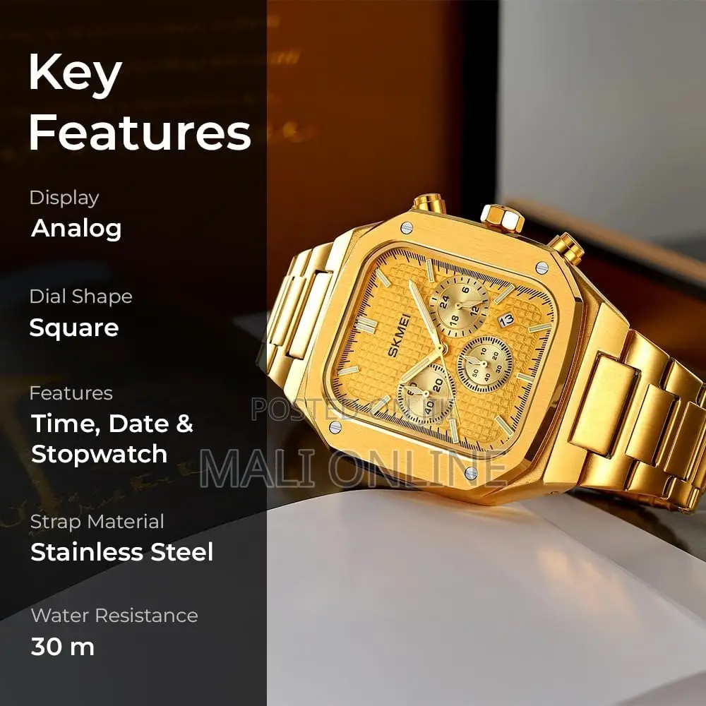 Skmei 2201 Chronograph Gents Watch Quartz Analog Stainless Steel
