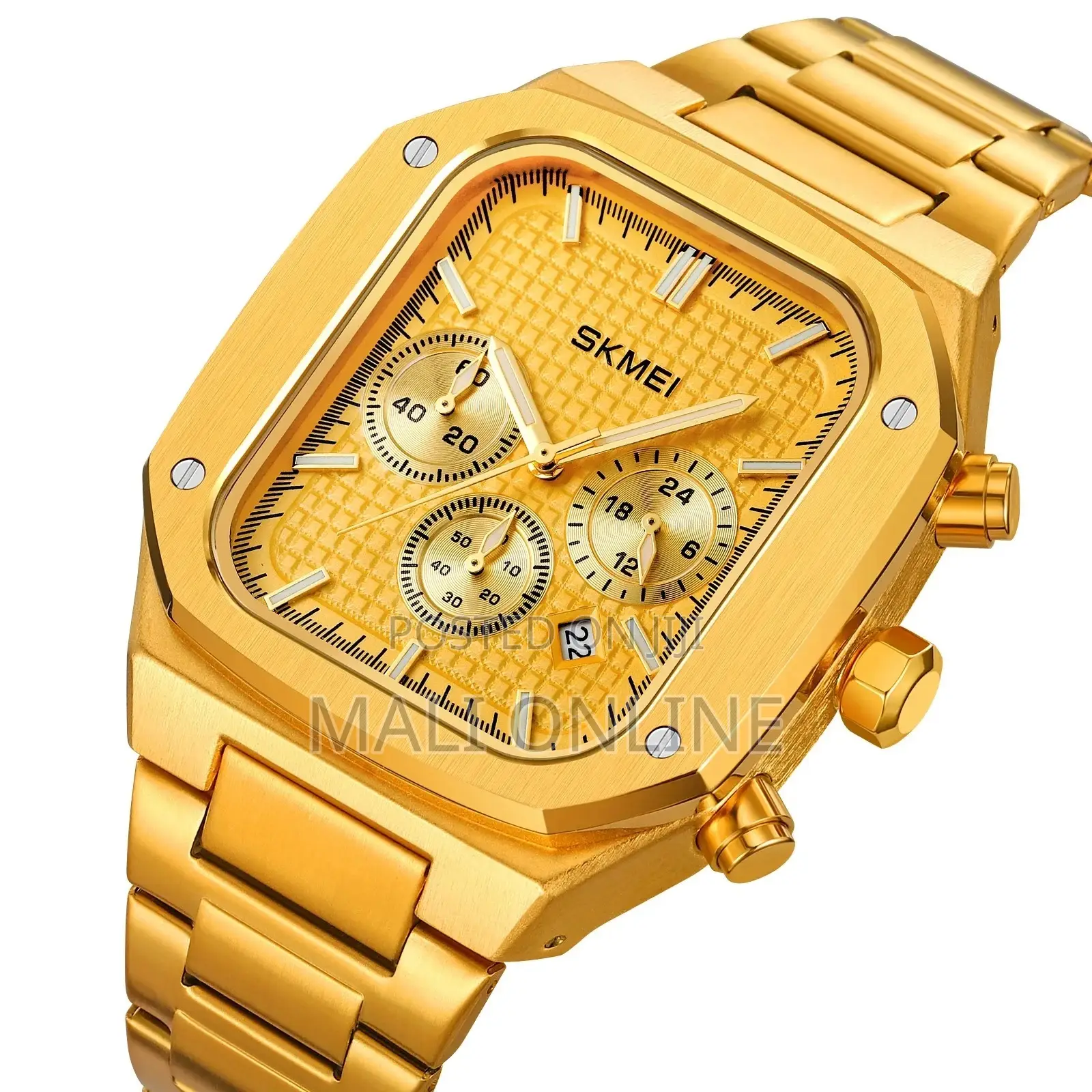 Skmei 2201 Chronograph Gents Watch Quartz Analog Stainless Steel