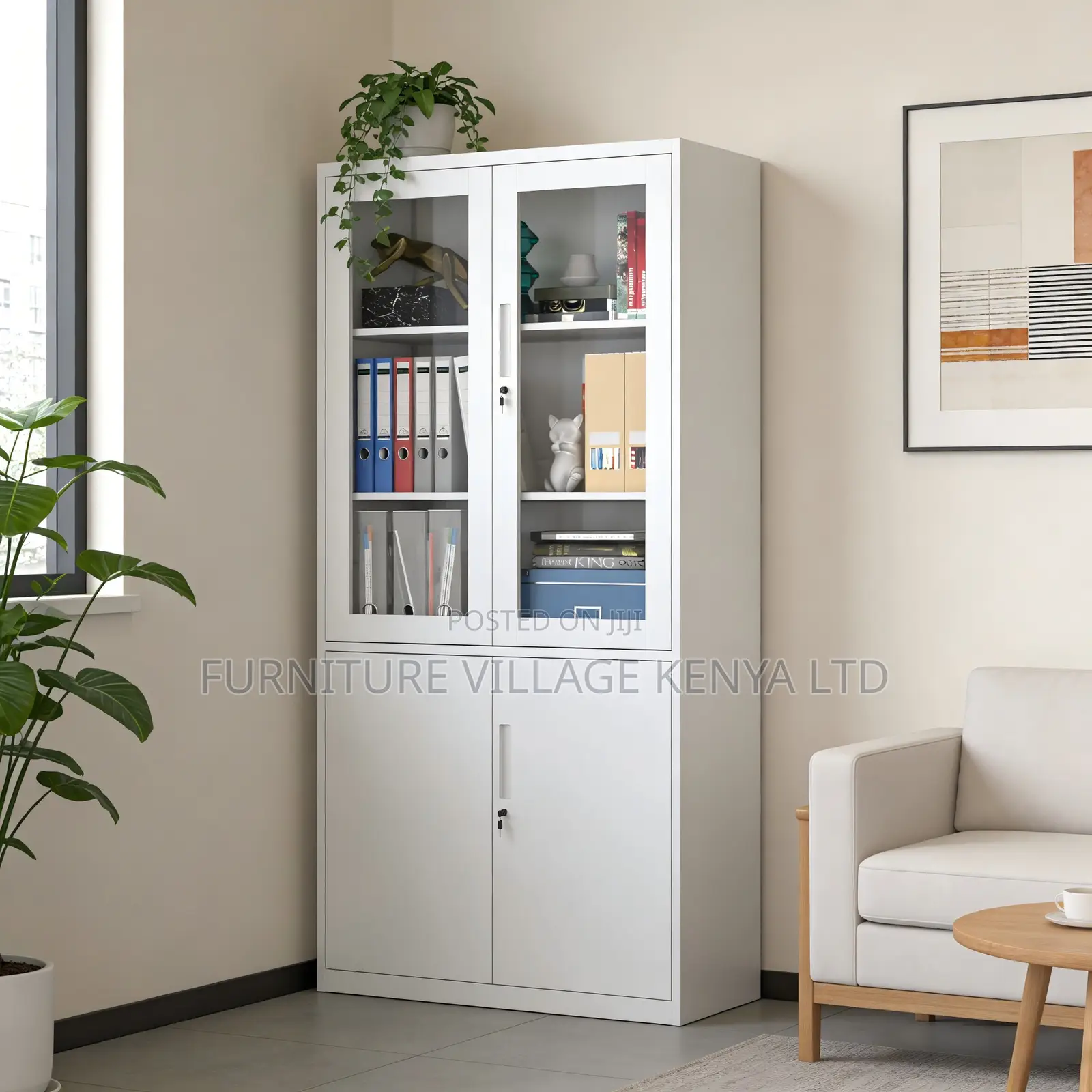 Office Cabinet; 2-door Lockable Filing Office Cabinet