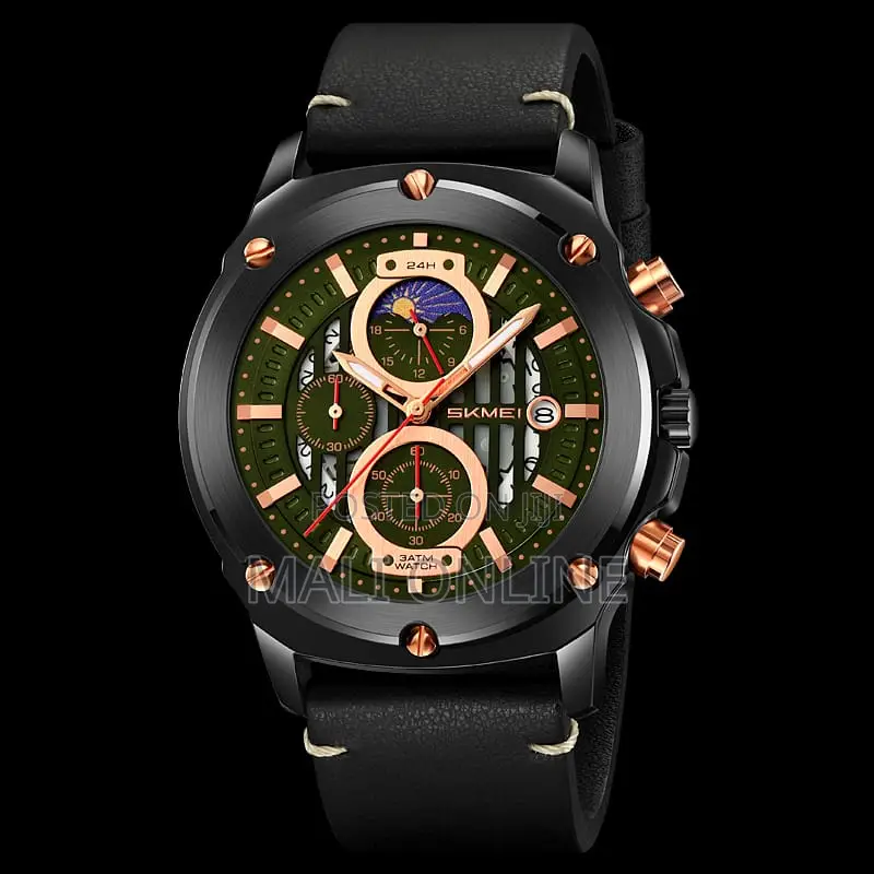 Skmei Gents Watch 9351 Chronograph Leather Strap Men’S Wristwatch