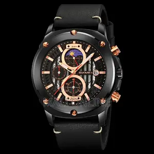 Skmei Gents Watch 9351 Chronograph Leather Strap Men’S Wristwatch