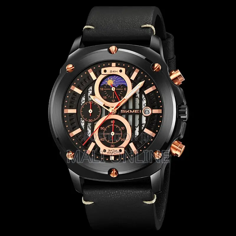 Skmei Gents Watch 9351 Chronograph Leather Strap Men’S Wristwatch