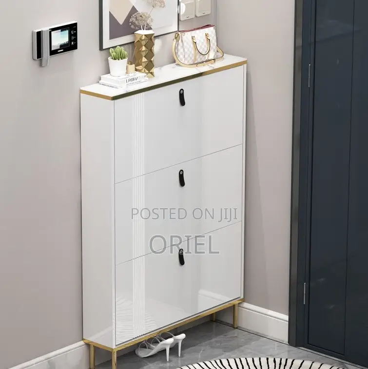 Shoes Cabinet; Tall Vertical Shoe Organizer Cabinet