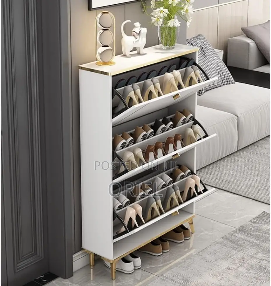 Shoes Cabinet; Tall Vertical Shoe Organizer Cabinet