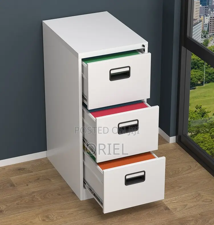 Cabinets; Secure 3-Drawer Steel Document Cabinet