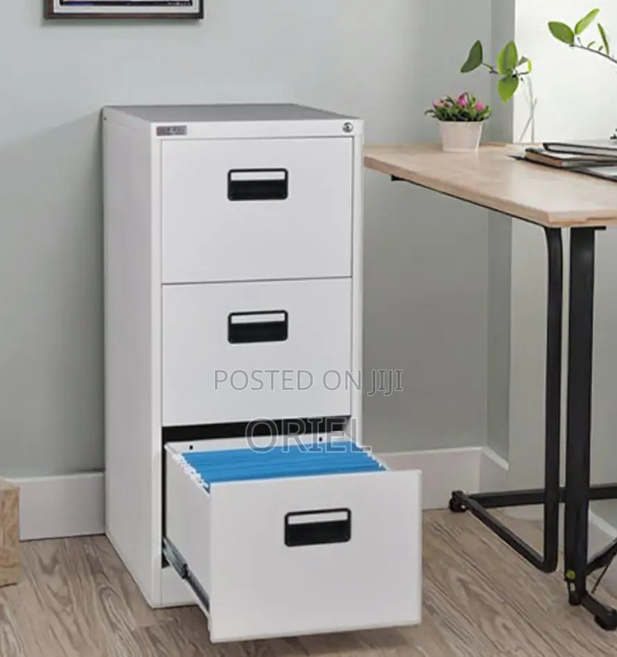 Cabinets; Secure 3-Drawer Steel Document Cabinet